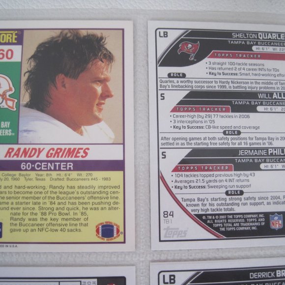 Lot Of 8 Tampa Bay Buccaneers NFL Player Cards - Picture 4 of 12